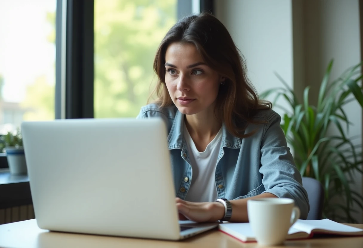 A professional learning the platform at a laptop